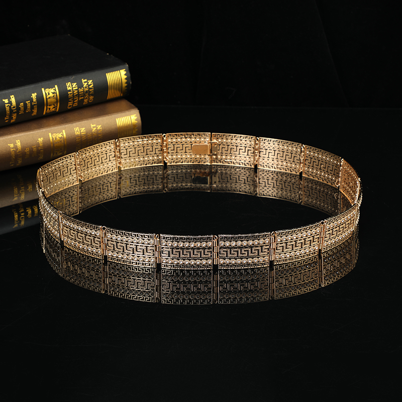Ethnic Fashion Jewellery - Cintura Vintage in cristallo caftano dorato