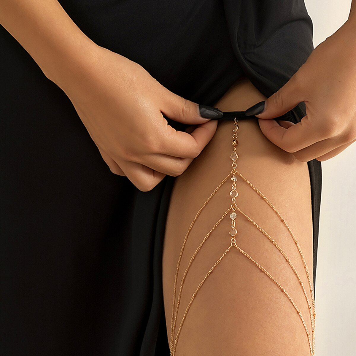 Boho Elastic Band Crystal Leg  - Ethnic Fashion Jewellery recensione e prezzo